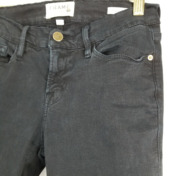 FRAME Denim Faded Black Le Skinny De Jeanne Jean Sz 26 - Picture 6 of 13